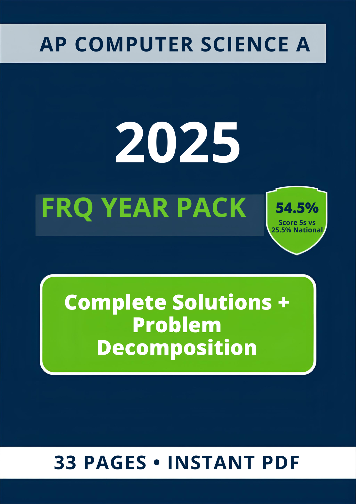 AP CSA 2025 FRQ Year Pack - Complete Solutions + Problem Decomposition