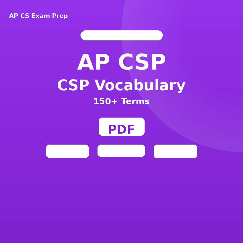 AP CSP Vocabulary List - 150+ Terms (PDF)