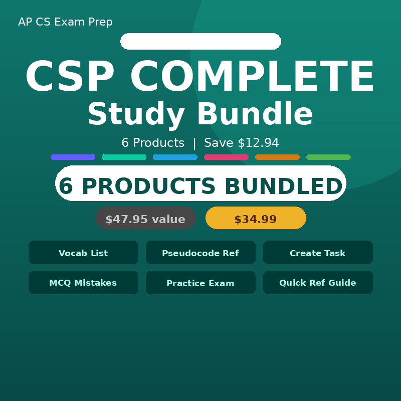 AP CSP Complete Study Bundle - 6 Products (PDF)