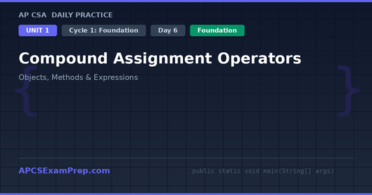 AP CSA Unit 1 Day 6: Compound Assignment Operators - Daily Practice Question