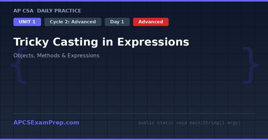 AP CSA Unit 1 Day 1: Tricky Casting in Expressions - Daily Practice Question