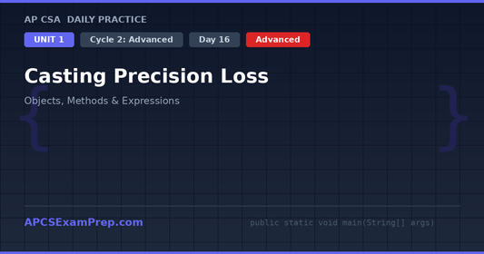 AP CSA Unit 1 Day 16: Casting Precision Loss - Daily Practice Question