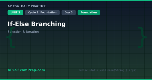 AP CSA Unit 2 Day 5: If-Else Branching - Daily Practice Question