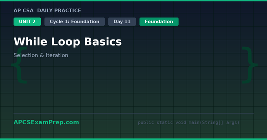 AP CSA Unit 2 Day 11: While Loop Basics - Daily Practice Question