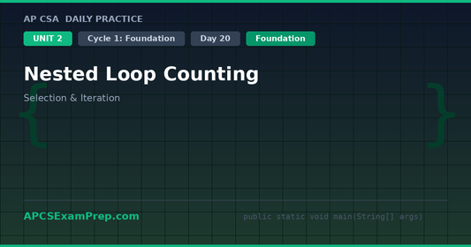AP CSA Unit 2 Day 20: Nested Loop Counting - Daily Practice Question