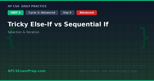 AP CSA Unit 2 Day 6: Tricky Else-If vs Sequential If - Daily Practice Question