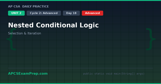 AP CSA Unit 2 Day 18: Nested Conditional Logic - Daily Practice Question
